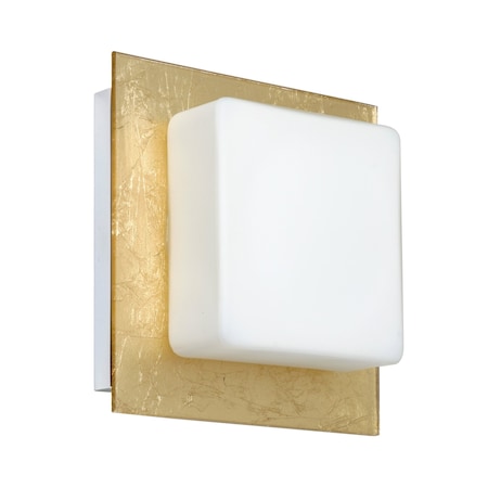 Alex Mini Sconce, Opal/Gold Foil, Chrome Finish, 1x50W Halogen